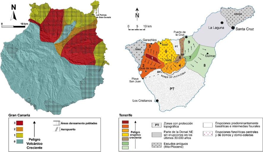 Zonas vulconologicas en Canarias